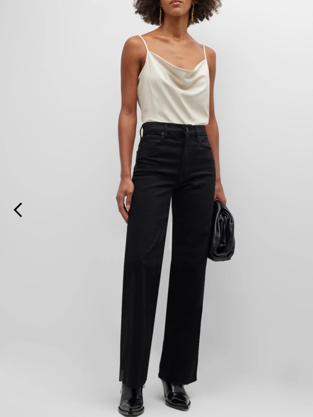 SLVRLAKE Grace Wide Leg Jeans in Jet Black